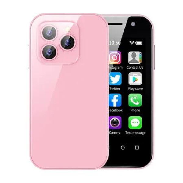 Mini 4G Smartphone Unlocked Dual Sim 3 Inch Child Student Pocket Cellphone Quad Core Compact Mini Phone 2GB 16GB Mobile Pink