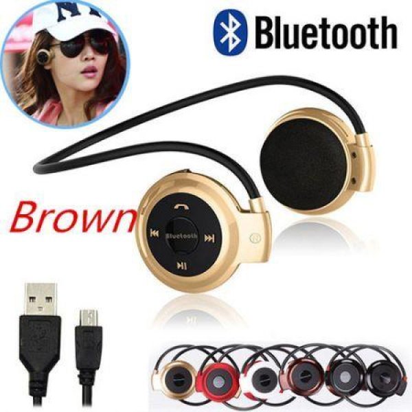 Mini 503 Sport Wireless Bluetooth Stereo Headset Headphone For Samsung IPhone LG - Brown