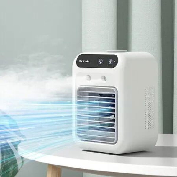 Mini Air Conditioner, 3 in 1 Air Cooler with Dual Fog Setting and Powerful Wind Speed, Portable Air Coolers for Room Living Room