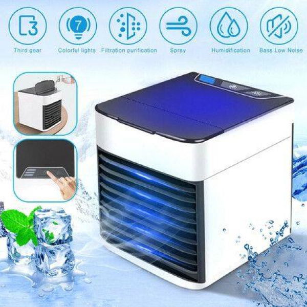 Mini Air Conditioning Fan 7 Colors Light USB Portable Air Conditioner 3 Gears Home Water Cooling Spray Air Conditioning Fan