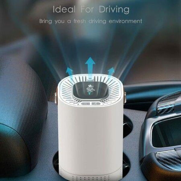 Mini Air Purifier True HEPA Filter Cleans Air Removes Dust Pet Dander Pollen For Home Eliminates Smoke & More - White.