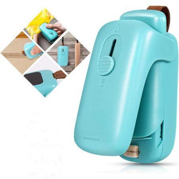 Mini Bag Sealer, Handheld Heat Vacuum Sealer, 2 in 1 Heat Sealer and Cutter for Plastic Bags Green