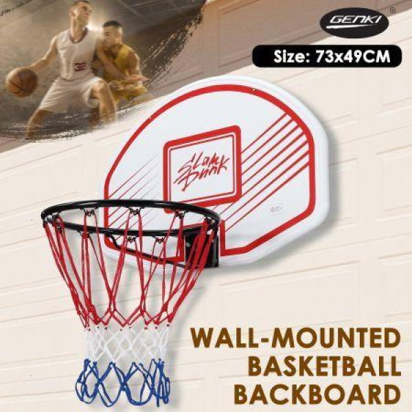 Mini Basketball Hoop Ring Indoor Portable Backboard Net Pump Door Wall Mounted System Stand Kids Genki 73 X 49cm