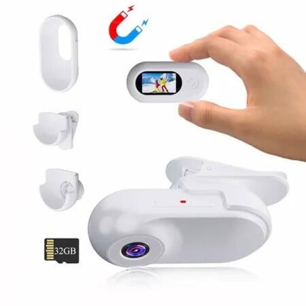 Mini Body Camera 1080P with 32GB Card Helmet Camera Body Cameras with Audio and Video Recording Multi-Function Accessory Body Cam (Brown)