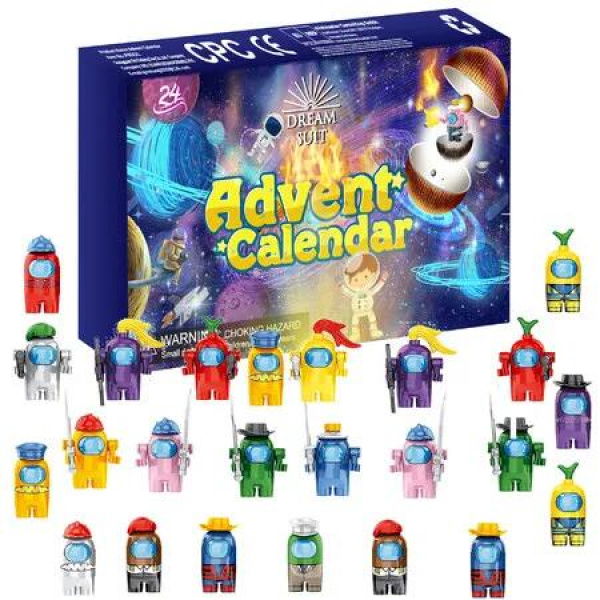 Mini Building Blocks Advent Calendar 2025, 24 Day Christmas Countdown Calendar with 24 Collectible Figures Gifts for Boys Girls