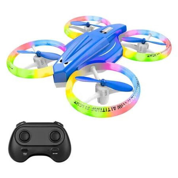 Mini Drone for Kid and Beginner, Drone with Led Light, Small Indoor Rc Drone with 360 Flip, Kids Flying Toy Gift for Boy and Girl, Dark Blue