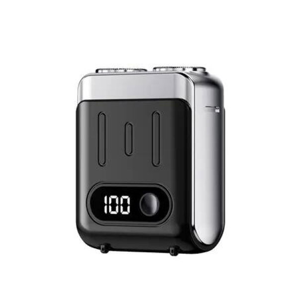 Mini Electric Shaver With Digital Screen USB Rechargeable Travel Trimmer Electric Beard Shaver Black