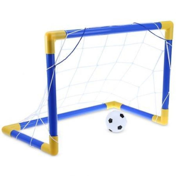 Mini Football Soccer Goal Post Net Set With Pump Indoor Outdoor Kids Sport Toy