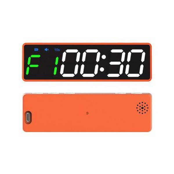 Mini Gym Timer Clock Magnetic LED Interval Timer For Workout Home Gym Garage Fitness (Orange)