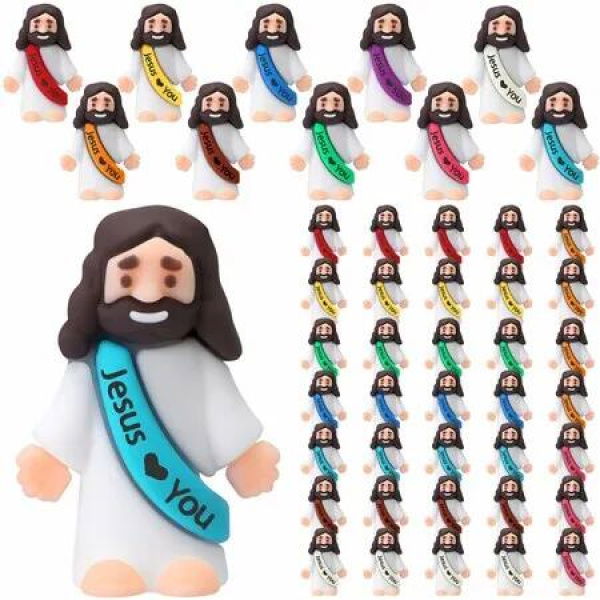 Mini Jesus Figures 50 Pcs Easter Loves You Toys Little Hide Seek Sunday School Party Favours Egg Stuffers Gift Children