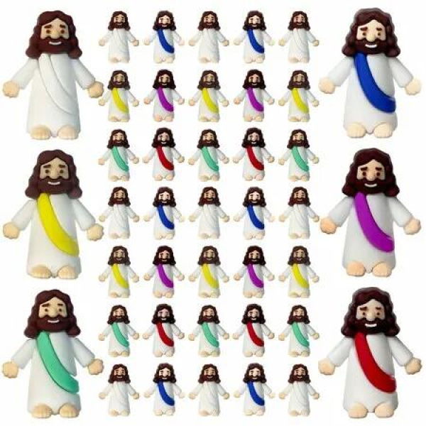 Mini Jesus Figures,Set of 30pcs Action Figures Little Jesus Figures,Tiny Jesus Figures to Hide and Seek Religious Gifts for Easter Egg Stuffers