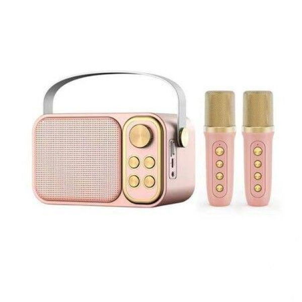 Mini Karaoke Machine for Kids, with 2 Wireless Microphones, Portable Bluetooth Speaker, Kids Karaoke Machine to Sing Anywhere, Great for Parties, Birthdays