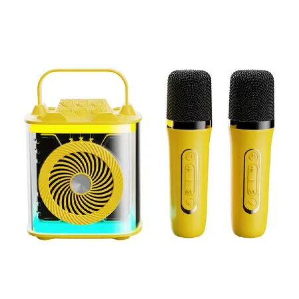 Mini Karaoke Machine, Kids Microphone with 2 Wireless Microphones,Toys Birthday Gifts for Girls and Boy Ages 4-12+ Years Old (Yellow)