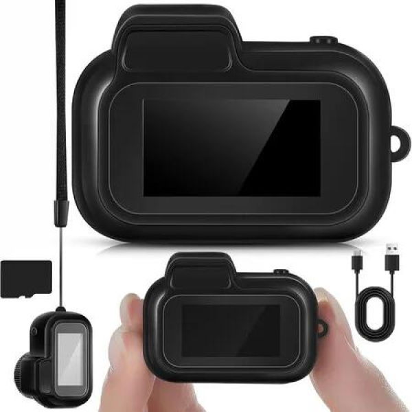 Mini Keychain Camera 1080p Small Retro Portable Photo Video Camera 100 Mins Battery Life Micro Video Camcorder for Travel Study Recording 128GB