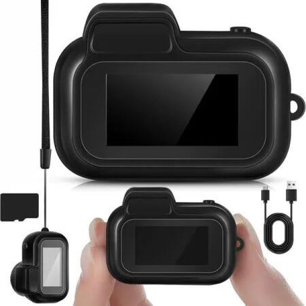 Mini Keychain Camera 1080p Small Retro Portable Photo Video Camera 100 Mins Battery Life Micro Video Camcorder for Travel Study Recording 32GB