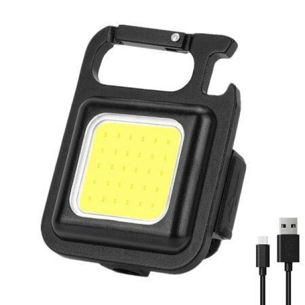 Mini LED COB Flashlight 800 Lumens COB Keychain Rechargeable Mini LED Keychain Flashlight With 4 Modes Waterproof Light For Daily Use Auto Repairing