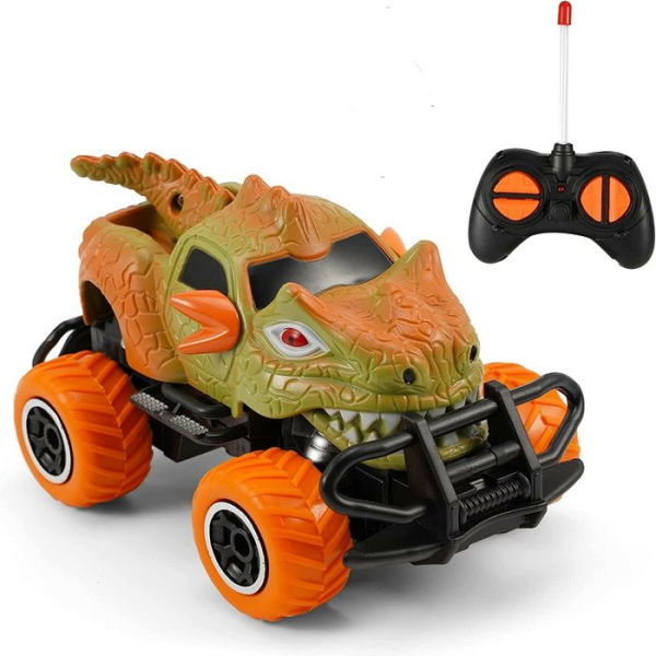 Mini Monster Truck RC Car With 1:43 Scale 4 Channels Toy For Toddlers And Kids. Birthday Christmas Gift (Orange).