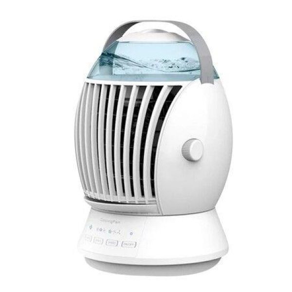 Mini Portable Air Conditioner Quiet Desk Fan, Humidifier Misting Fan, Small Air Conditioner 3 Speeds AND LED Light, Evaporative Cooler For Home, Office, Room