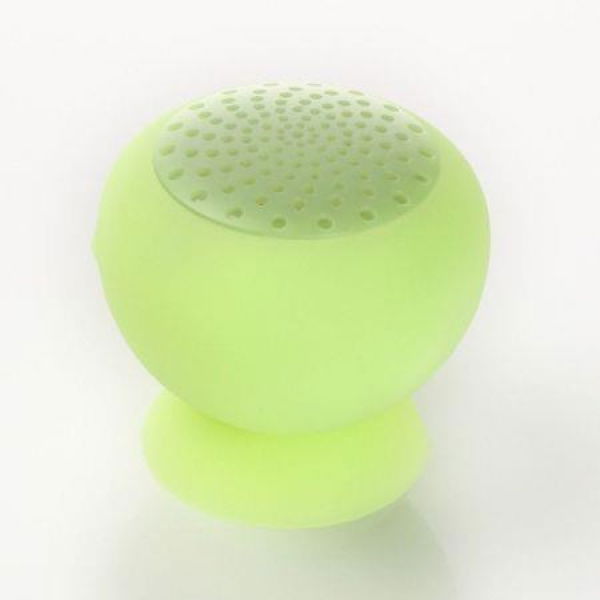 Mini Portable Bluetooth Speaker Mashroom Wireless Waterproof Silicone Suction - Green