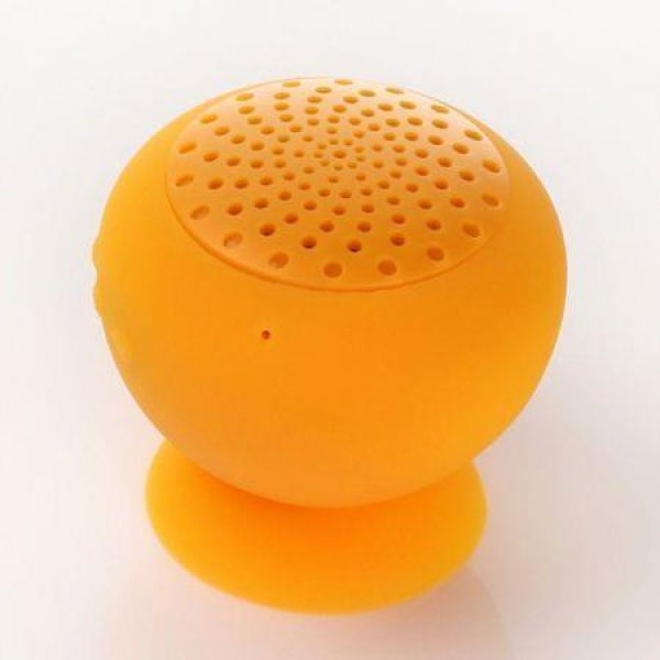 Mini Portable Bluetooth Speaker Mashroom Wireless Waterproof Silicone Suction - Orange