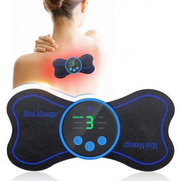 Mini Portable Massager Patch For Arms Neck Shoulders Back Waist Abdomen Pain Relief - 10 Intensities - Gifts For Men Women (1 Pack)