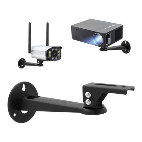 Mini Projector Wall Mount, Projector Hanger, CCTV Security Camera Housing Mounting Bracket for CCTV, Camera, Projector, Webcam, with Load 11 lbs Length 7.8 inch, Rotation 360 Degree (Black)