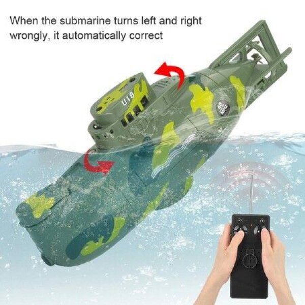 Mini RC Submarine Toy, Remote Control Submarine, Mini Simulation Military Remote Control 6 Channel Submarine Toy Model (Green)