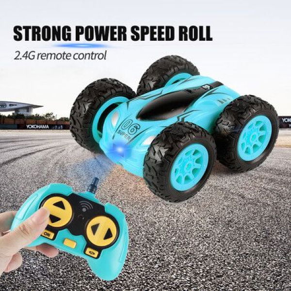 Mini Remote Control Stunt Toy 4WD 2.4GHz With Double-Sided Remote Control Toy For Boys Girls Birthday Without Battery.