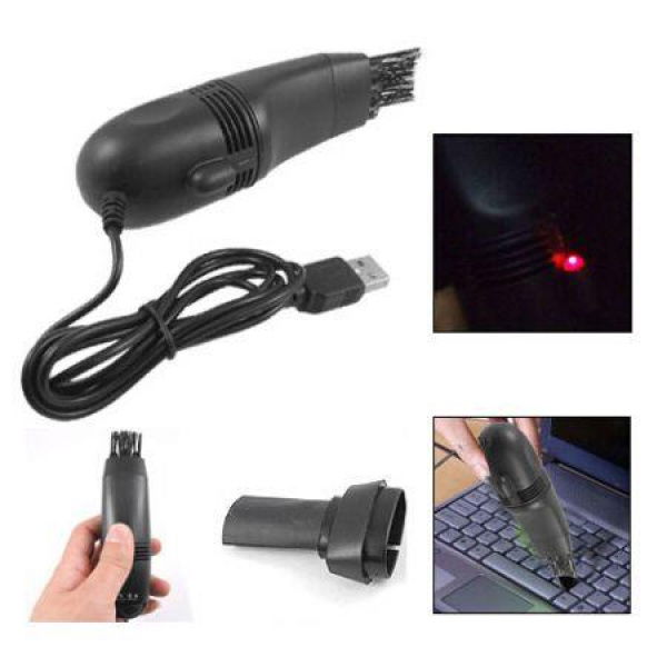 Mini USB Laptop Keyboard Cleaner Dust Collector Black