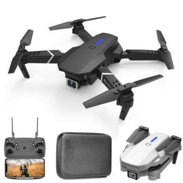 Mini WiFi FPV with 4K 720P HD Dual Camera Altitude Hold Mode Foldable With Single CameraTwo BatteriesBlack