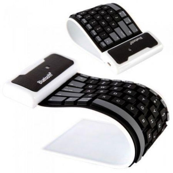 Mini Wireless Bluetooth Foldable Keyboard Tensile USB Cable PC/iPhone.