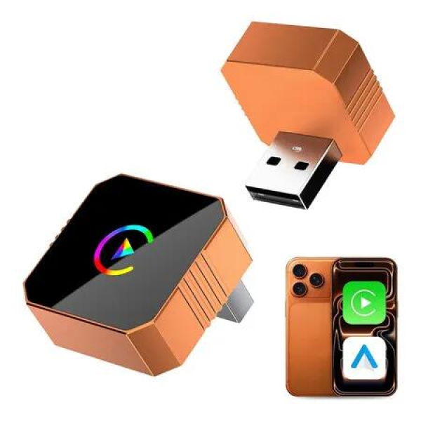 Mini Wireless CarPlay Adapter Upgrade Wired to Wireless for CarPlay and Android Auto Plug and Play Fast Auto Reconnect for iPhone iOS 10 Android 11 and Up