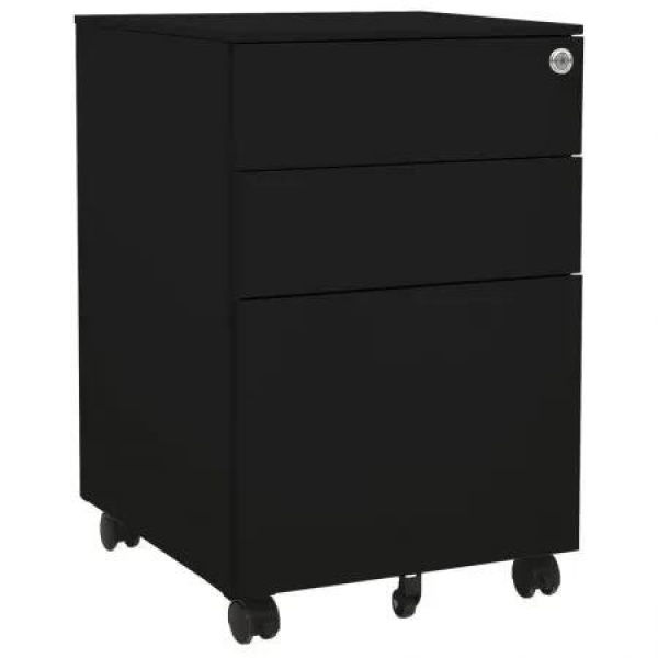 Mobile File Cabinet Black 39x45x60 cm Steel