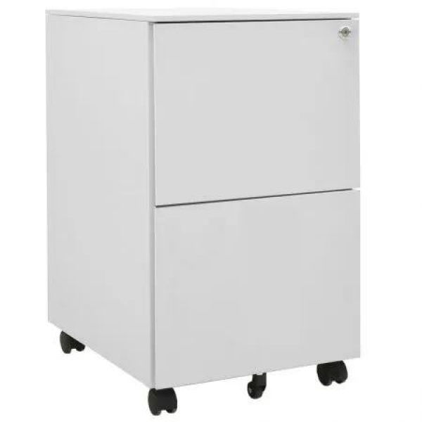 Mobile File Cabinet Light Grey 39x45x67 cm Steel