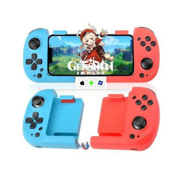 Mobile Gaming Controller for iPhone iOS Android PC Gamepad Joystick for iPhone 15/14/13/12/X, iPad, MacBook, Samsung Galaxy S23/S22/S21/S20, TCL, Magnetic Storage, Pocket Size, Call of Duty, Direct Play