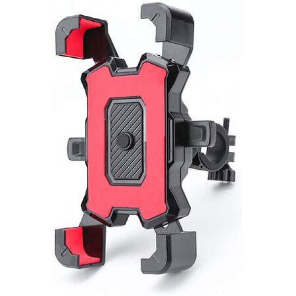 Mobile Phone Holder For Bicycle And Scooter Handlebars Red