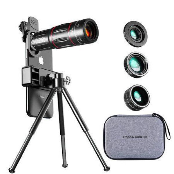 Mobile Phone Lens Kit 28X HD Telescope Zoom Macro Lens For IPhone Samsung Smartphone Camera Fisheye Lens For Mobile