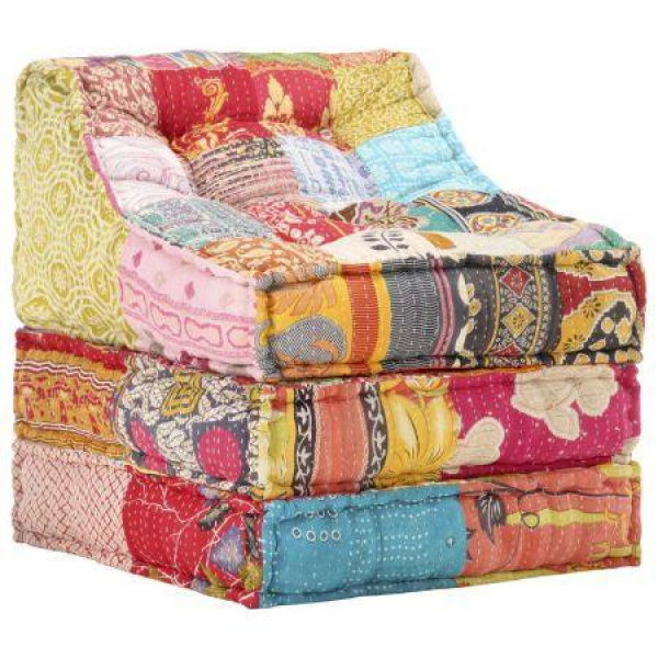 Modular Pouffe Patchwork Fabric