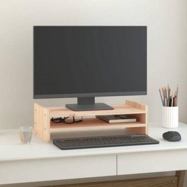 Monitor Stand 50x27x15 Cm Solid Wood Pine