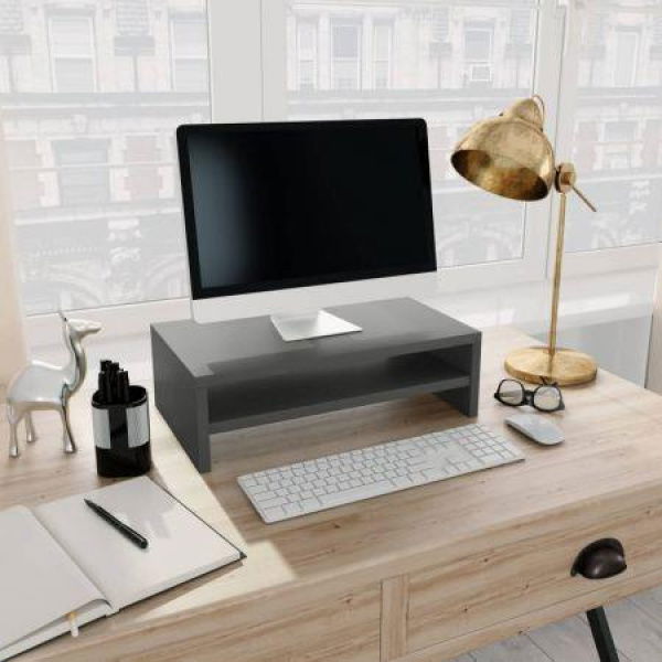 Monitor Stand Grey 42x24x13 Cm Chipboard