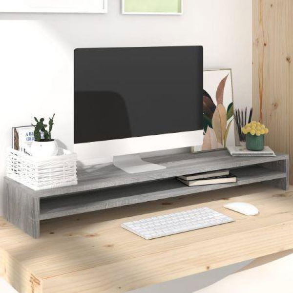 Monitor Stand Grey Sonoma 100x24x13 Cm Engineered Wood