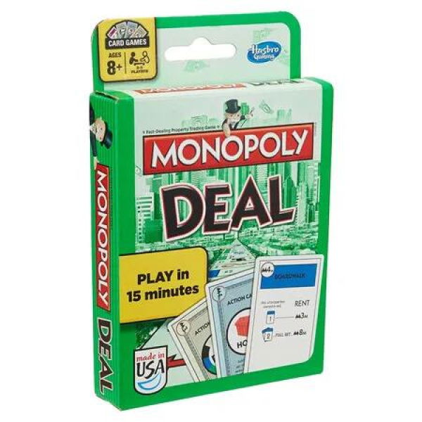 Monopoly Deal Card Game, Quick Playing Card Game for 2 to 5 Players, Game for Families and Kids, Ages 8 and Up