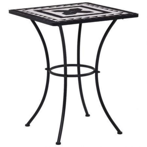 Mosaic Bistro Table Black And White 60 Cm Ceramic