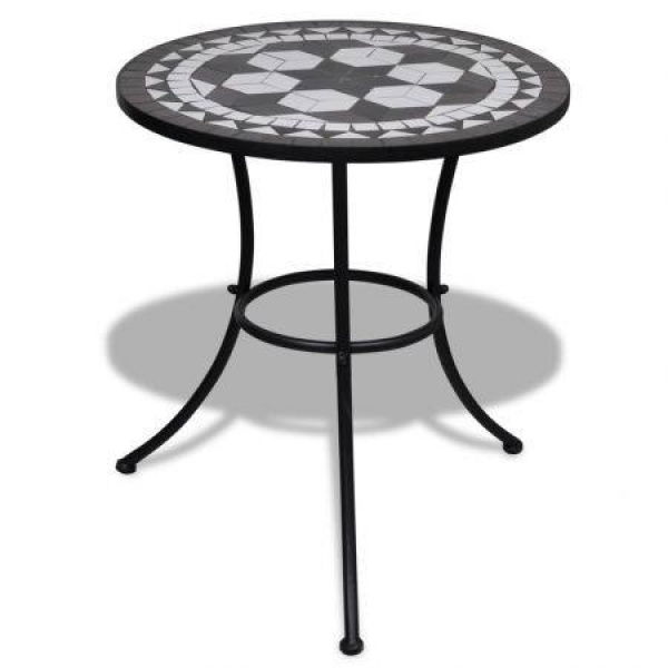 Mosaic Table 60 Cm Black And White