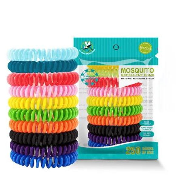 Mosquito Bracelets, 10 pcs Individually Wrapped, DEET Free, Natural and Waterproof Band