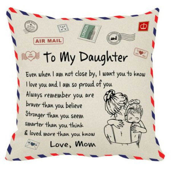 Mothers Gift To Her Daughter: Pillow Covers For Daughter - Envelope Decorative Square Throw Pillow Case For Holiday Birthday Gifts (for Daughter)