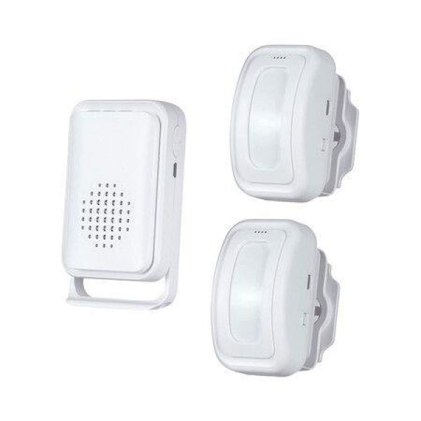 Motion Sensor Doorbell For Business Store Entry Alert Welcome Buzzer Monitor Alarm (2 Sensors And 1 Receiver)