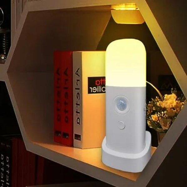 Motion Sensor Night Light, Dimmable Night Lights with 5 Brightness Levels, 2000mAh Rechargeable Battery Operated Light, Portable Motion Sensor Light for Kids Room, Bedroom, Hallway