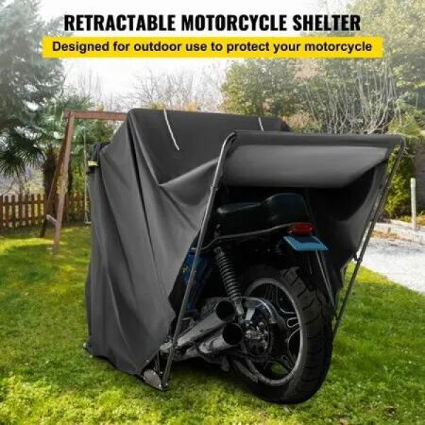 Motorcycle Shelter Motorcycle Cover Waterproof Storage Cover Tent w/ Lock