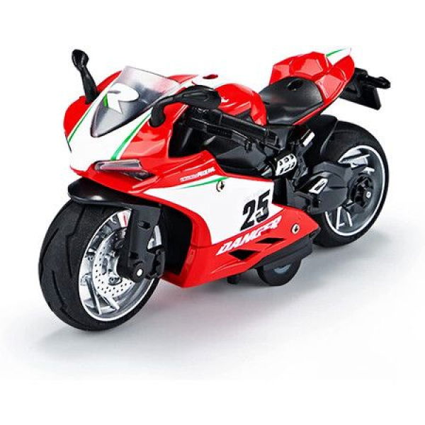 Motorcycle Toy Pull Back Vehicles Alloy Toy For Kids 3-9 (Red)